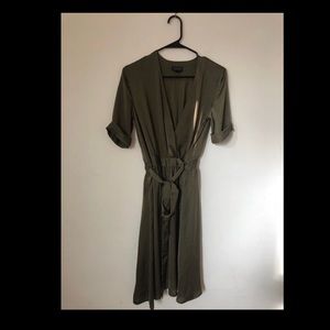 TopShop Wrap Dress Size 4 Olive Green